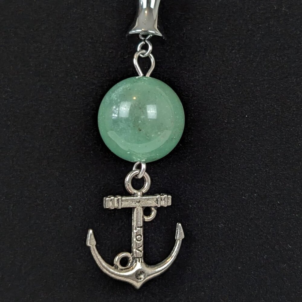 Bohemian Green Aventurine Anchor Necklace - Picture 2 of 5
